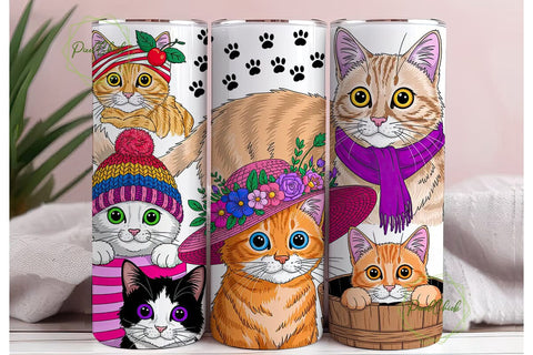Cat Mama Cute Kittens 20oz Tumbler Wrap Sublimation PixelChick 