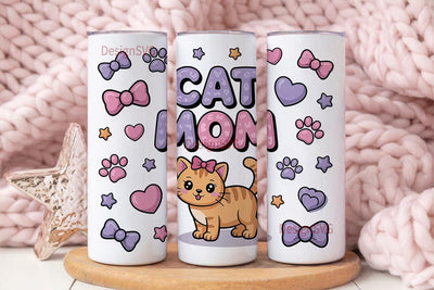 Cat Mom 20oz Tumbler Design Sublimation DesignSVG 