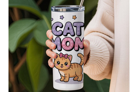 Cat Mom 20oz Tumbler Design Sublimation DesignSVG 