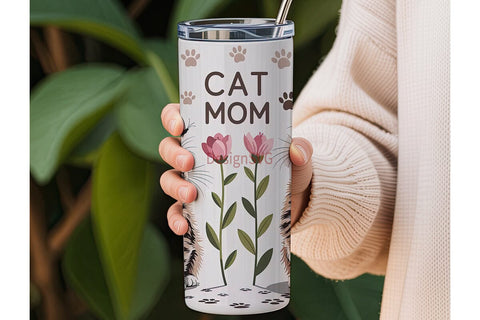 Cat Mom 20oz Tumbler Wrap Sublimation DesignSVG 