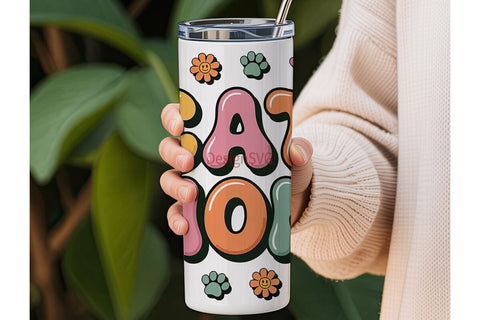 Cat Mom 20oz Tumbler Wrap Sublimation DesignSVG 