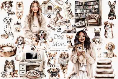 Cat Mom Clipart Set | Cat Breeds Graphics with Kitty Images SVG GlamArtZhanna 