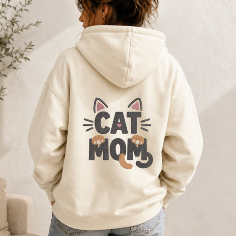 Cat Mom Embroidery Design – Cute Cat Lover Machine Embroidery File, Kitty Paw & Tail Design, Pet Mom Gift Embroidery/Applique DESIGNS PatternFeed8 