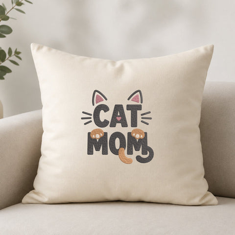 Cat Mom Embroidery Design – Cute Cat Lover Machine Embroidery File, Kitty Paw & Tail Design, Pet Mom Gift Embroidery/Applique DESIGNS PatternFeed8 