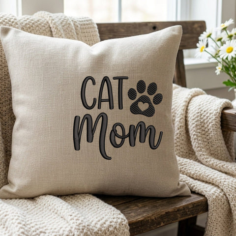 Cat Mom Embroidery Design – Paw Print Heart Cat Lover Machine Embroidery File Embroidery/Applique DESIGNS PatternFeed8 