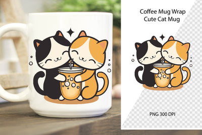 Cat Mom mug Sublimation. Kawaii Cat. Cat Coffee Mug PNG. Sublimation Samaha Design 