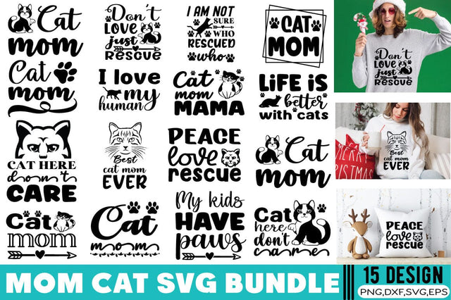 Cat Mom SVG Bundle SVG Angelina750 