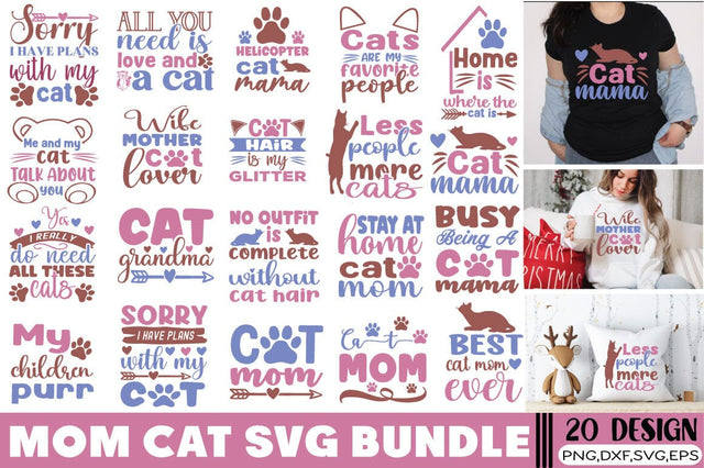 Cat Mom SVG Bundle SVG Angelina750 