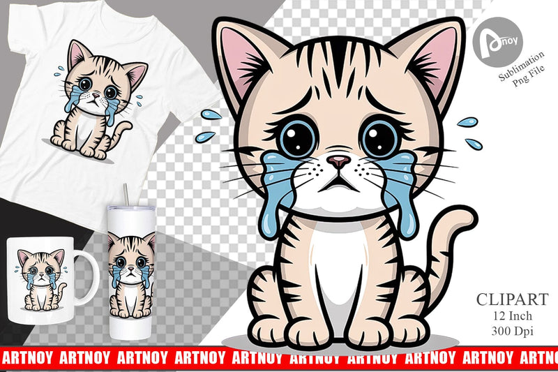 Cat Mood Expressions Clipart Sublimation artnoy 