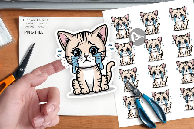 Cat Mood Expressions Sticker Sublimation artnoy 