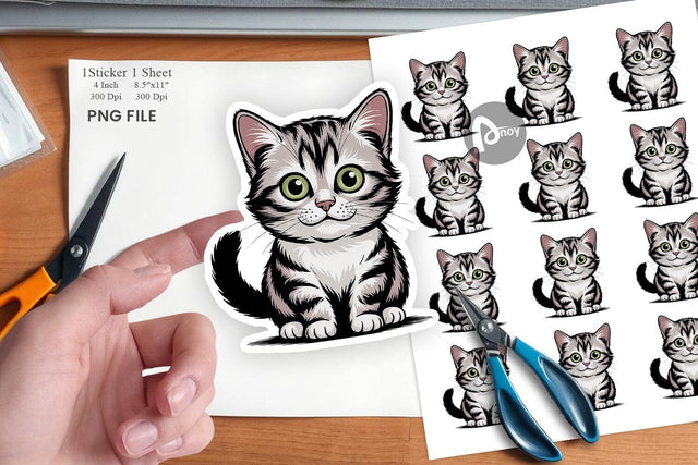 Cat Mood Expressions Sticker Sublimation artnoy 