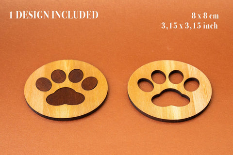 Cat Paw Coasters Digital Vector File for Laser Cutter. SVG MaramadeLaser 