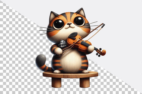 Cat Playing Violin PNG Set Sublimation Clipart Sublimation SVGArt 