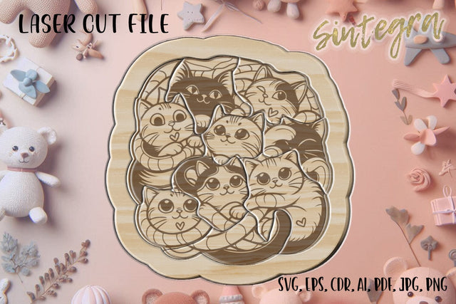 Cat Puzzle For Kids SVG Laser Cut File SVG Sintegra 