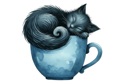 Cat Silhouette Love Coffee Clipart SVG SVGista 