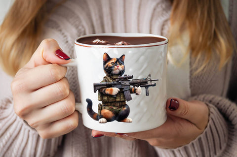 Cat Soldier T-shirt Sublimation Clipart Sublimation SVGArt 