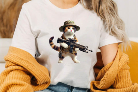 Cat Soldier T-shirt Sublimation Clipart Sublimation SVGArt 