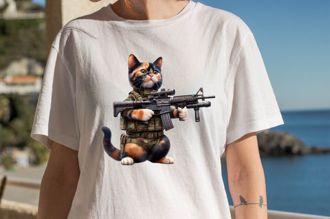 Cat Soldier T-shirt Sublimation Clipart Sublimation SVGArt 