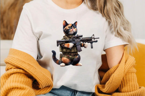 Cat Soldier T-shirt Sublimation Clipart Sublimation SVGArt 