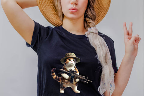 Cat Soldier T-shirt Sublimation Clipart Sublimation SVGArt 