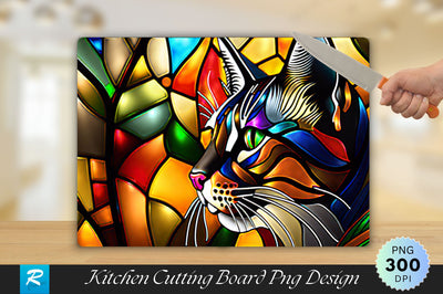 Cat Stained Glass Cutting Board Sublimation Regulrcrative 