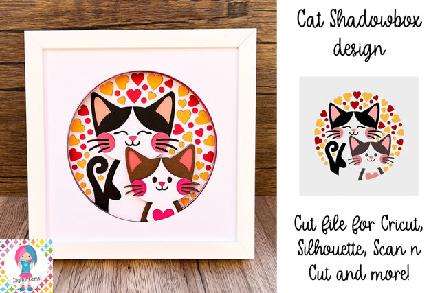 Cat SVG | 3D Shadowbox design. SVG Digital Gems 