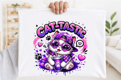 Cat-Tastic Cat Flowers Kids Png Sublimation SVGArt 