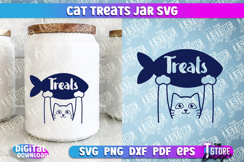 Cat Treat Jar SVG Design | Cat Treats SVG Design | SVG File SVG The T Store Design 