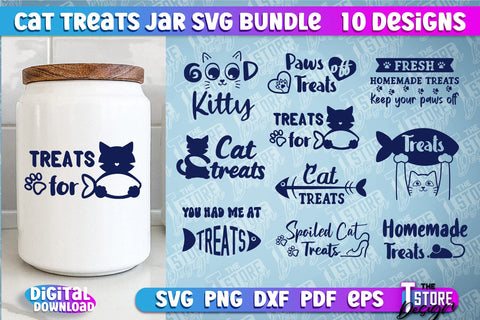 Cat Treat Jar SVG Design | Cat Treats SVG Design | SVG File SVG The T Store Design 