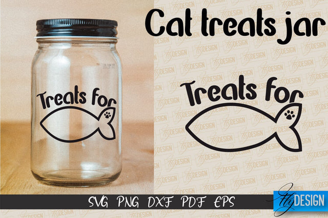 Cat Treats Jar SVG | Kitchen Design | SVG Design | SVG File SVG Fly Design 