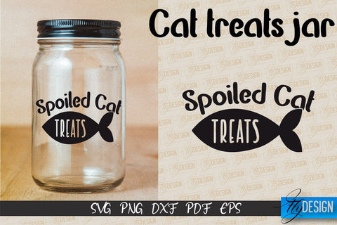 Cat Treats Jar SVG | Kitchen Design | SVG Design | SVG File SVG Fly Design 
