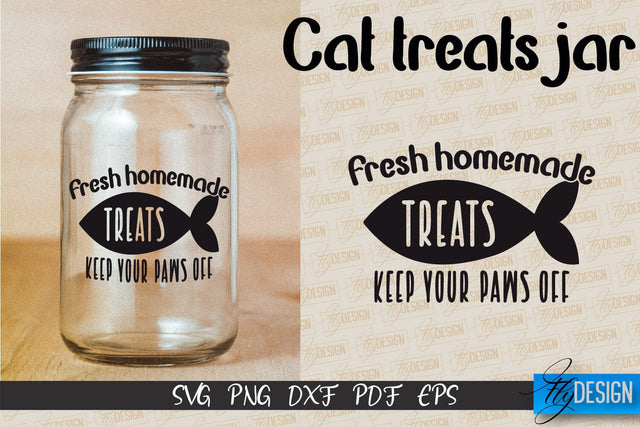Cat Treats Jar SVG | Kitchen Design | SVG Design | SVG File SVG Fly Design 
