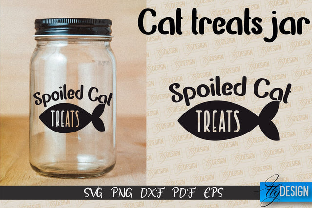 Cat Treats Jar SVG | Kitchen Design | SVG Design | SVG File SVG Fly Design 