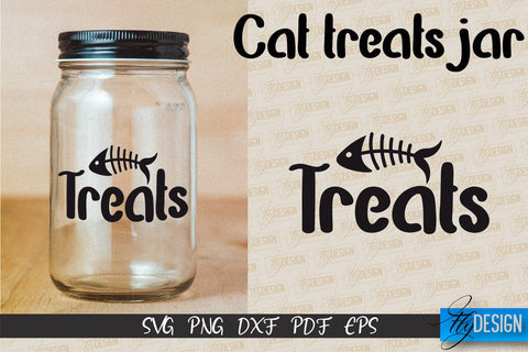 Cat Treats Jar SVG | Kitchen Design | SVG Design | SVG File SVG Fly Design 