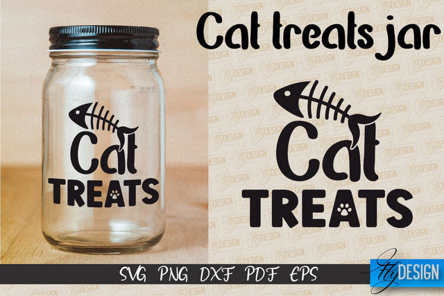 Cat Treats Jar SVG | Kitchen Design | SVG Design | SVG File SVG Fly Design 