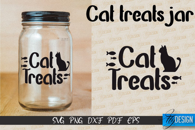 Cat Treats Jar SVG | Kitchen Design | SVG Design | SVG File SVG Fly Design 