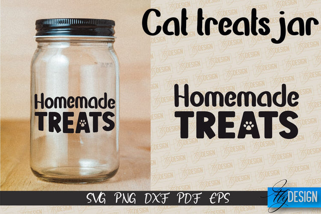 Cat Treats Jar SVG | Kitchen Design | SVG Design | SVG File SVG Fly Design 