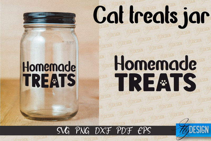 Cat Treats Jar SVG | Kitchen Design | SVG Design | SVG File SVG Fly Design 