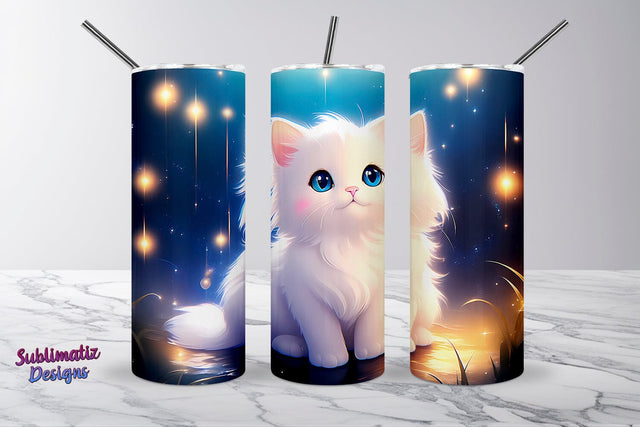Cat Tumbler Wrap Sublimation PNG | 20 oz Skinny Tumbler Wrap Sublimation Design Sublimation Sublimatiz Designs 