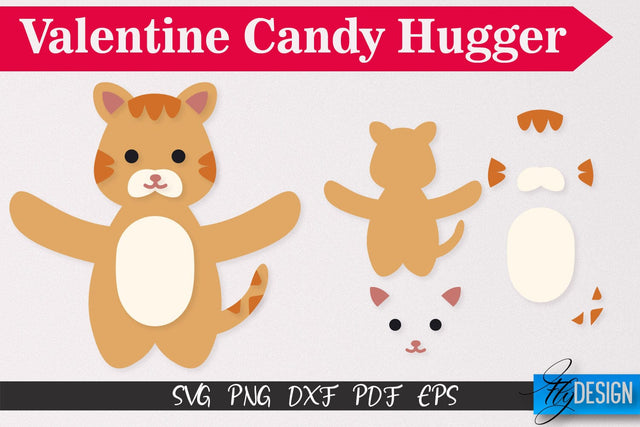 Cat Valentine Candy Hugger SVG | Candy Hugger SVG | Animals SVG SVG Fly Design 
