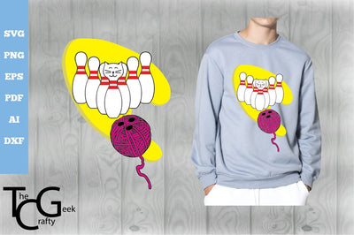 Cat Yarn Bowling SVG SVG The Crafty Geek 