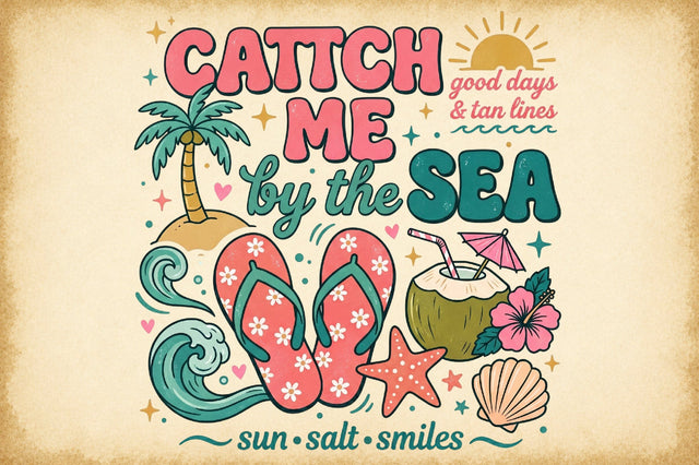 Catch Me by the Sea Summer PNG Sublimation designartist 