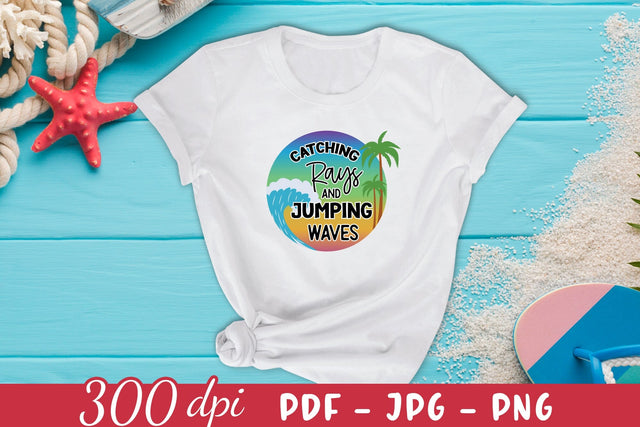 Catching Rays and Jumping Waves, Summer Sublimation Sublimation CraftLabSVG 