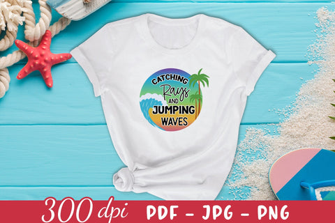 Catching Rays and Jumping Waves, Summer Sublimation Sublimation CraftLabSVG 