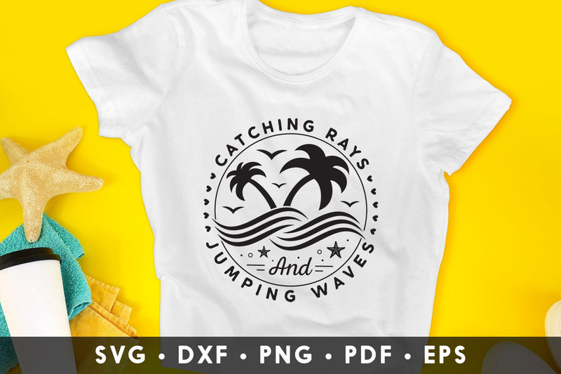 Catching Rays and Jumping Waves, Summer SVG File - So Fontsy