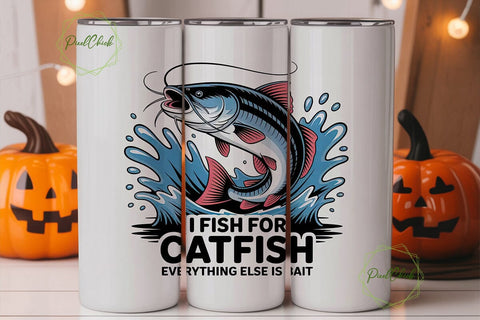 Catfish Fishing Tumbler Wrap Sublimation PixelChick 