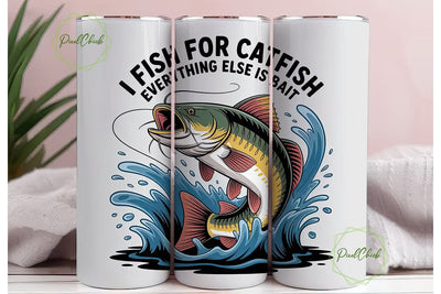 Catfish Fishing Tumbler Wrap Sublimation PixelChick 