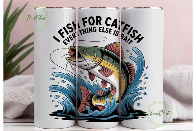 Catfish Fishing Tumbler Wrap Sublimation PixelChick 