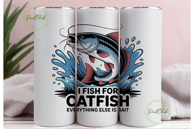 Catfish Fishing Tumbler Wrap Sublimation PixelChick 