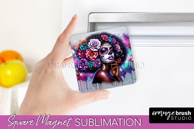 Catrina Magnet Sublimation - Halloween Magnet - Sugar Skull Sublimation OrangeBrushStudio 